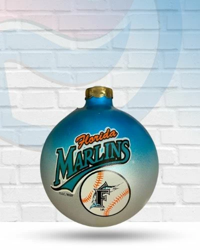 Michigan Clearance Florida Marlins Vintage Sports Collectors Series Glass Christmas Tree Ornament