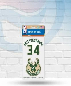 WinCraft Giannis Antetokounmpo Milwaukee Bucks Set Of Two Perfect Cut Decals 4" X 4"