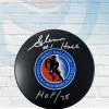 Fan Cave Sports Autographed Memorabilia Glenn Hall St Louis Blues Autographed Hall Of Fame Puck W/ "HOF 75" Inscription - COA