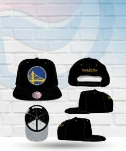 Mitchell & Ness Golden State Warriors Mitchell And Ness Black Core Basic Snapback Hat