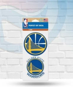 WinCraft Golden State Warriors Set Of Two Perfect Cut Decals 4" X 4"