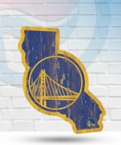 WinCraft Golden State Warriors State Shaped Wooden Sign