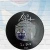 Fan Cave Sports Grant Fuhr Edmonton Oilers Autographed 1984 Oilers Stanley Cup Puck W/ "1x SCC" Inscription - COA