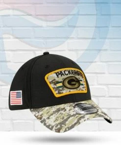 New Era Green Bay Packers 2021 Salute To Service 39THIRTY Flex Hat