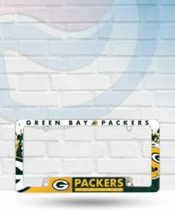 Rico Industries Green Bay Packers All Over Chrome License Plate Frame