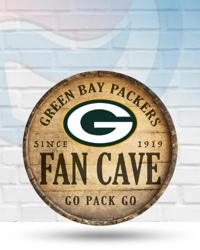 WinCraft Wall Signs Green Bay Packers Fan Cave Round Wooden Sign 14" 1 WinCraft Wall Signs Green Bay Packers Fan Cave Round Wooden Sign 14"