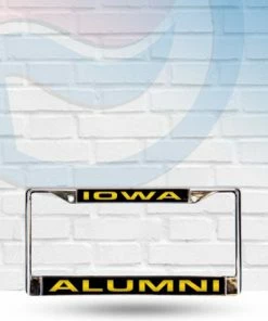 Michigan Iowa Hawkeyes Alumni Metal License Plate Frame