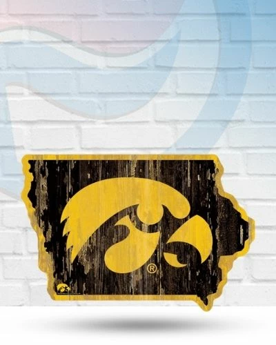 WinCraft Iowa Hawkeyes State Shaped Wooden Sign Wall Signs 1 WinCraft Iowa Hawkeyes State Shaped Wooden Sign Wall Signs