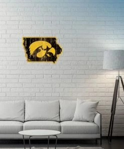 WinCraft Iowa Hawkeyes State Shaped Wooden Sign Wall Signs