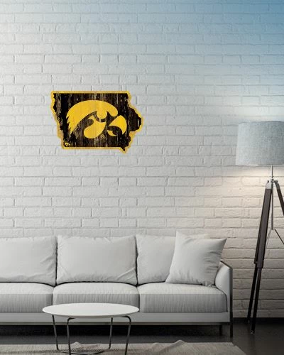 WinCraft Iowa Hawkeyes State Shaped Wooden Sign Wall Signs 2 WinCraft Iowa Hawkeyes State Shaped Wooden Sign Wall Signs