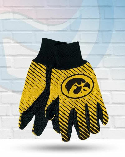WinCraft Iowa Hawkeyes Two Tone Striped Utility Gloves Accessories 1 WinCraft Iowa Hawkeyes Two Tone Striped Utility Gloves Accessories