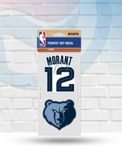 WinCraft Ja Morant Memphis Grizzlies Set Of Two Perfect Cut Decals 4" X 4"