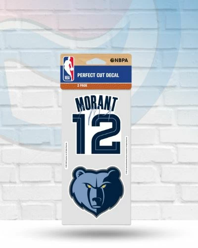 WinCraft Ja Morant Memphis Grizzlies Set Of Two Perfect Cut Decals 4" X 4" 1 WinCraft Ja Morant Memphis Grizzlies Set Of Two Perfect Cut Decals 4" X 4"