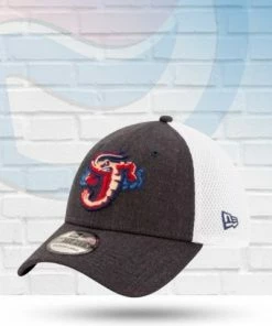 New Era Hats Jacksonville Jumbo Shrimp Heather Front Neo 39THIRTY Flex Hat