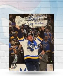 Fan Cave Sports Jaden Schwartz St Louis Blues Autographed 16x20 W/ "2019 SC Champs" Inscription - COA Autographed Memorabilia