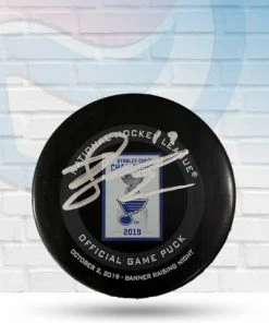 Fan Cave Sports Autographed Memorabilia Jaden Schwartz St Louis Blues Autographed Banner Raising Night Puck - COA