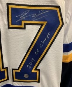 Fan Cave Sports Jaden Schwartz St Louis Blues Autographed Fanatics Away Jersey W/ "2019 SC Champs" - COA Autographed Memorabilia