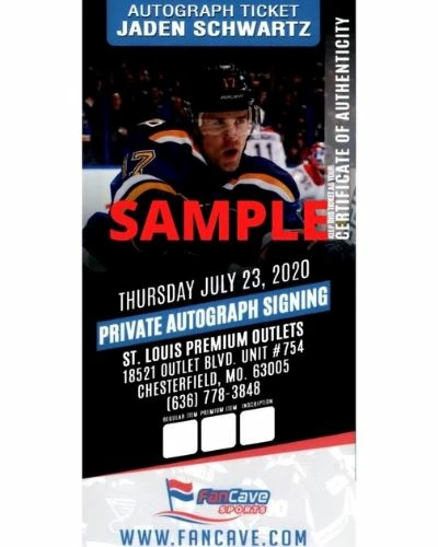Fan Cave Sports Autographed Memorabilia Jaden Schwartz St Louis Blues Autographed Logo Puck Extra Fine- COA 3 Fan Cave Sports Autographed Memorabilia Jaden Schwartz St Louis Blues Autographed Logo Puck Extra Fine- COA