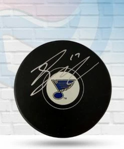 Fan Cave Sports Autographed Memorabilia Jaden Schwartz St Louis Blues Autographed Logo Puck Extra Fine- COA