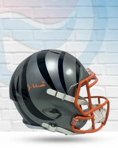 Fan Cave Sports Ja'Marr Chase Cincinnati Bengals Autographed Full Size Flash Speed Replica Helmet - Beckett Autographed Memorabilia 1 Fan Cave Sports Ja'Marr Chase Cincinnati Bengals Autographed Full Size Flash Speed Replica Helmet - Beckett Autographed Memorabilia