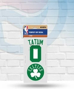 WinCraft Jayson Tatum Boston Celtics Set Of Two Perfect Cut Decals 4" X 4"