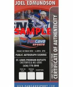 Fan Cave Sports Autographed Memorabilia Joel Edmundson St Louis Blues Autographed 11x14 Photo W/ "1st Goal" Inscription - COA 5 Fan Cave Sports Autographed Memorabilia Joel Edmundson St Louis Blues Autographed 11x14 Photo W/