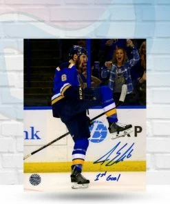 Fan Cave Sports Autographed Memorabilia Joel Edmundson St Louis Blues Autographed 11x14 Photo W/ "1st Goal" Inscription - COA