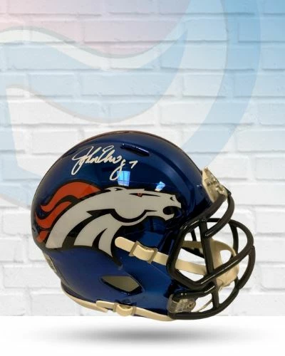 The Jersey Source Autographed Memorabilia John Elway Denver Broncos Autographed Chrome Mini Speed Helmet - Beckett 1 The Jersey Source Autographed Memorabilia John Elway Denver Broncos Autographed Chrome Mini Speed Helmet - Beckett