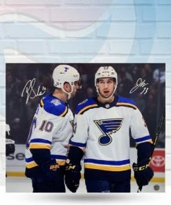 Fan Cave Sports Jordan Kyrou And Brayden Schenn St Louis Blues Autographed 16x20 Photo - COA Autographed Memorabilia