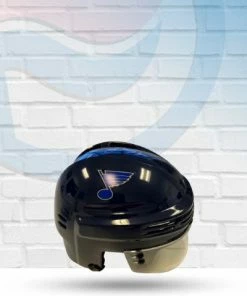 SportStar Jordan Kyrou Autographed St Louis Blues Mini Replica Helmet - Navy - JSA