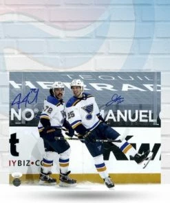 Fan Cave Sports Jordan Kyrou & Justin Faulk St Louis Blues Dual Autographed 11x14 Photo - JSA