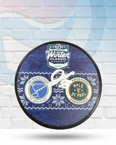 Fan Cave Sports Jordan Kyrou St Louis Blues Autographed 2022 Winter Classic Dueling Logo Puck- JSA Autographed Memorabilia 1 Fan Cave Sports Jordan Kyrou St Louis Blues Autographed 2022 Winter Classic Dueling Logo Puck- JSA Autographed Memorabilia