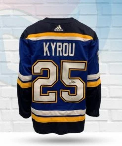 Fan Cave Sports Jordan Kyrou St Louis Blues Autographed Adidas Home Jersey - JSA Autographed Memorabilia