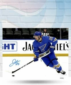 Fan Cave Sports Jordan Kyrou St Louis Blues Autographed Alternate Jersey Photo - JSA Autographed Memorabilia