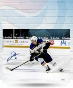 Fan Cave Sports Jordan Kyrou St Louis Blues Autographed Away Jersey Photo - JSA Autographed Memorabilia