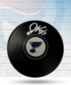 Fan Cave Sports Jordan Kyrou St Louis Blues Autographed Logo Puck - JSA Autographed Memorabilia