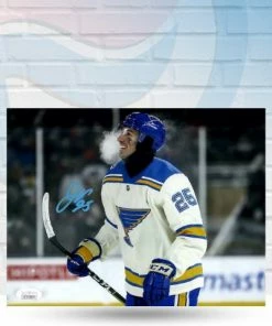 Fan Cave Sports Jordan Kyrou St Louis Blues Autographed Winter Classic Cold Breath Photo - JSA