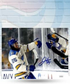 Fan Cave Sports Jordan Kyrou St Louis Blues Autographed Winter Classic Fist Bump Photo - JSA Autographed Memorabilia