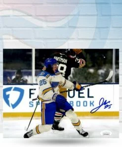 Fan Cave Sports Jordan Kyrou St Louis Blues Autographed Winter Classic Goal 8x10 Photo - JSA
