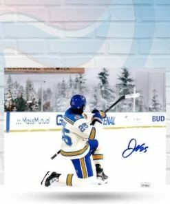 Fan Cave Sports Jordan Kyrou St Louis Blues Autographed Winter Classic Goal Celebration Photo - JSA Autographed Memorabilia