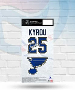 Mustang Decals Jordan Kyrou St Louis Blues Set Of Two Fan Cave Exclusive Player Decal 4" X 8"