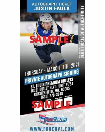 Fan Cave Sports Justin Faulk St Louis Blues Autographed 2010 NHL Draft Puck With Inscription- COA 3 Fan Cave Sports Justin Faulk St Louis Blues Autographed 2010 NHL Draft Puck With Inscription- COA