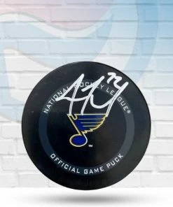 Fan Cave Sports Autographed Memorabilia Justin Faulk St Louis Blues Autographed 2021 Official Game Puck - COA