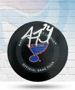Fan Cave Sports Autographed Memorabilia Justin Faulk St Louis Blues Autographed Retro Official Game Puck - COA