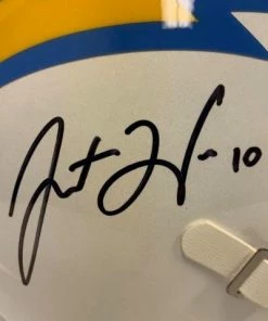 Fan Cave Sports Justin Herbert Los Angeles Chargers Autographed Full Size Speed Replica Helmet - Beckett