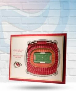 You The Fan Kansas City Chiefs 17'' X 13'' 5-Layer StadiumViews Wooden Sign Wall Signs