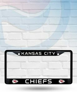 Rico Industries Kansas City Chiefs Black Metal License Plate Frame