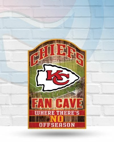 Wincraft Wall Signs Kansas City Chiefs Fan Cave 11" X 17" Wooden Sign 1 Wincraft Wall Signs Kansas City Chiefs Fan Cave 11" X 17" Wooden Sign