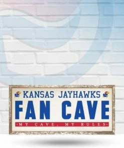 Wincraft Wall Signs Kansas Jayhawks 8" X 17" Fan Cave Wooden Sign