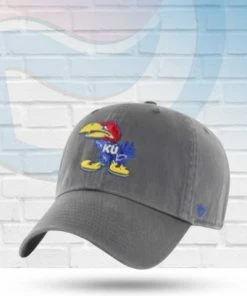 '47 Brand Kansas Jayhawks Charcoal Clean Up Adjustable Hat